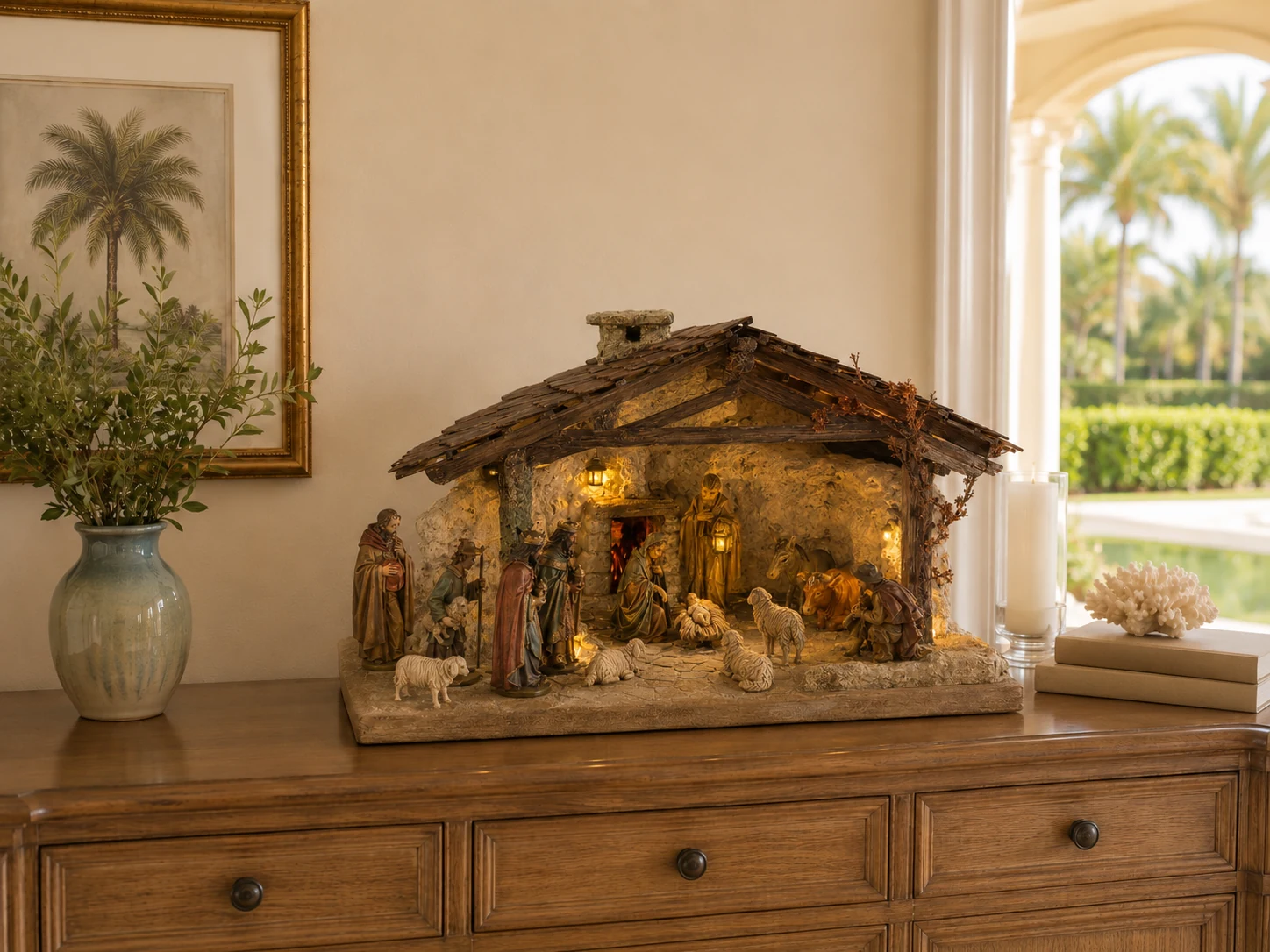 Rustica Piccola handcrafted nativity scene displayed in a refined Orlando home